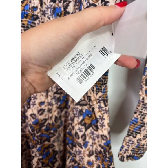 NWT Apiece Apart Long Sleeve La Ventura Folk Mini Foliage Floral Size: Small - Picture 5 of 8